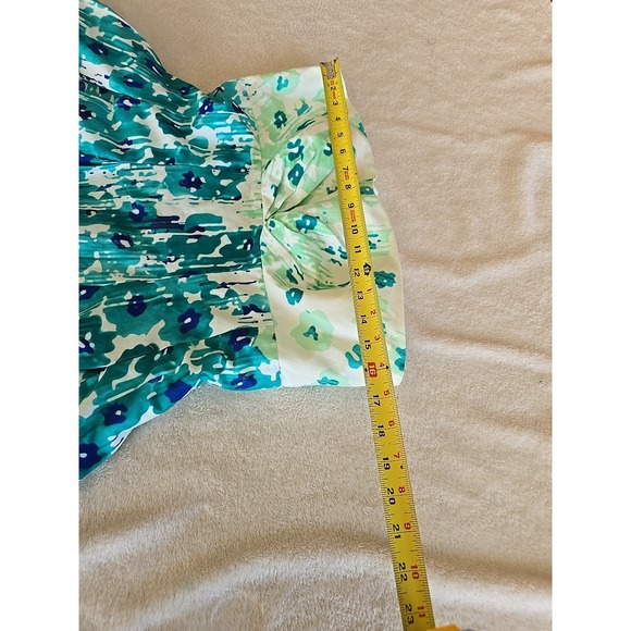 Calvin Klein Blue White Floral Watercolor Strapless Dress Blue/turquoise Size 12 - Picture 10 of 16